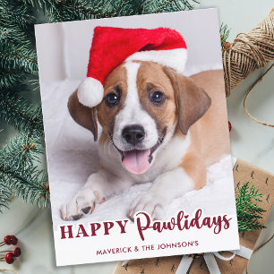 Cartes Pour Fêtes Annuelles Joyeux Pawlidays Personnalisé Moderne Pet Chien Ph