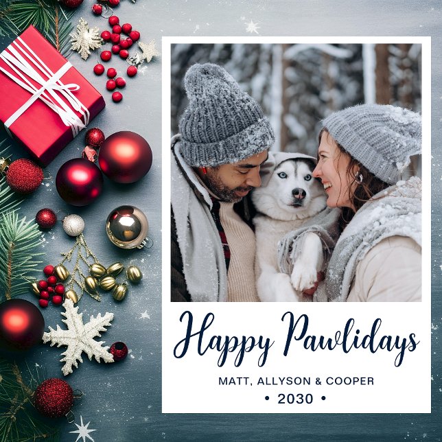 Cartes Pour Fêtes Annuelles Joyeux Pawlidays Photo (Créateur téléchargé)