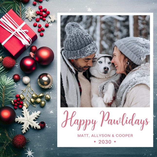 Cartes Pour Fêtes Annuelles Joyeux Pawlidays Photo (Créateur téléchargé)
