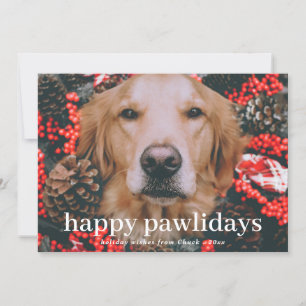 Cartes Pour Fêtes Annuelles Joyeux Pawlidays  Script Christmas Pet Dog Photo