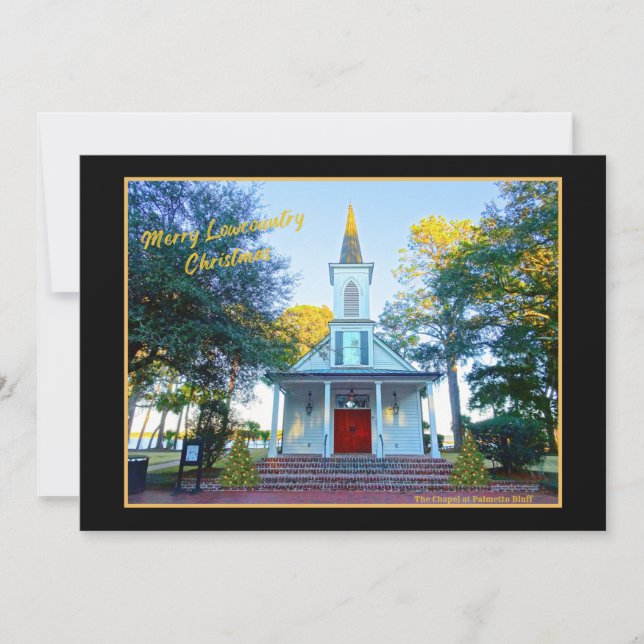 Cartes Pour Fêtes Annuelles Joyeux Pays Bas Chapelle de Noël Palmetto Bluff (Devant)