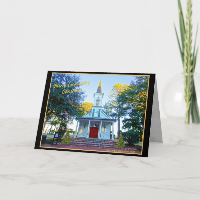 Cartes Pour Fêtes Annuelles Joyeux Pays Bas Chapelle de Noël Palmetto Bluff (Devant)