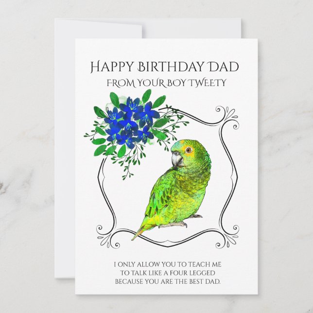 Cartes Pour Fêtes Annuelles Joyeux Père D'Anniversaire De L'Oiseau (Devant)
