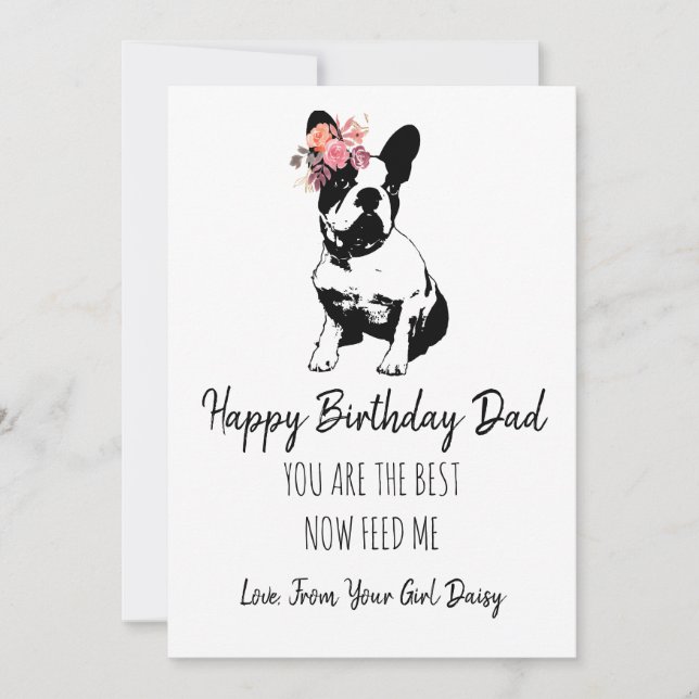 Cartes Pour Fêtes Annuelles Joyeux Père D'Anniversaire Du Chien French Bulldog (Devant)