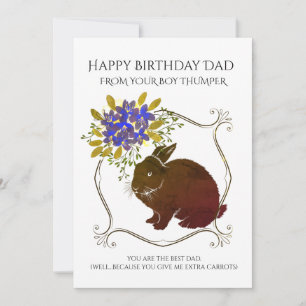 Cartes Pour Fêtes Annuelles Joyeux Père D'Anniversaire Du Lapin