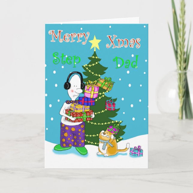 Cartes Pour Fêtes Annuelles Joyeux père de l'étape de Noël (Devant)