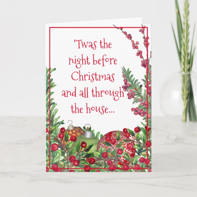 Cartes Pour Fêtes Annuelles Joyeux Père Noël & Famille Animaux de Noël Mignonn (Devant)