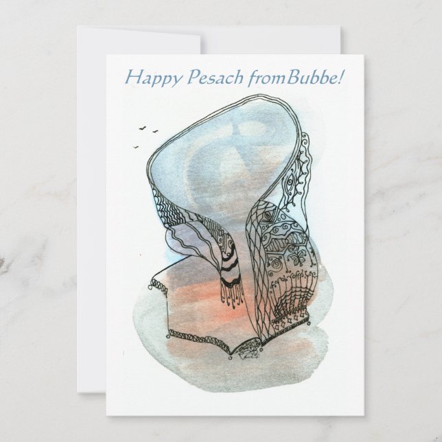 Cartes Pour Fêtes Annuelles Joyeux Pesach De Bubbe Passover Appartement (Devant)