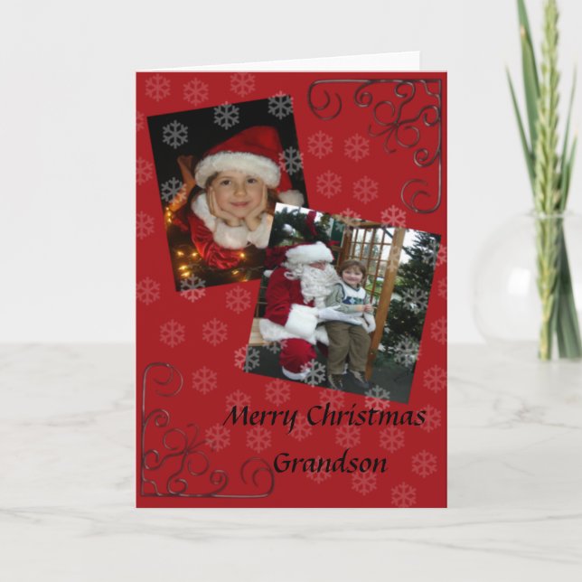 Cartes Pour Fêtes Annuelles Joyeux petit-fils de Noël (Devant)