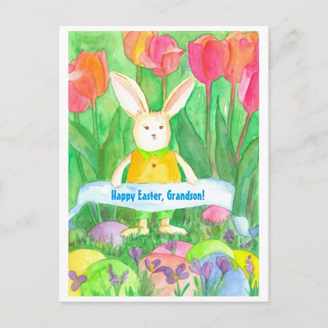 Cartes Pour Fêtes Annuelles Joyeux petit-fils de Pâques sur mesure (Devant)