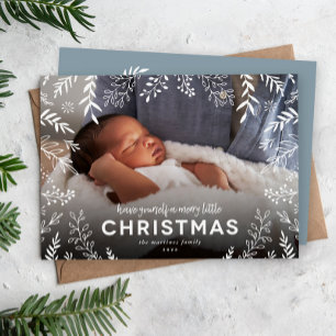 Cartes Pour Fêtes Annuelles Joyeux petit Noël Botanique Superposition Photo