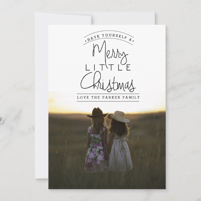 Cartes Pour Fêtes Annuelles Joyeux petit Noël | Photo de vacances (Devant)