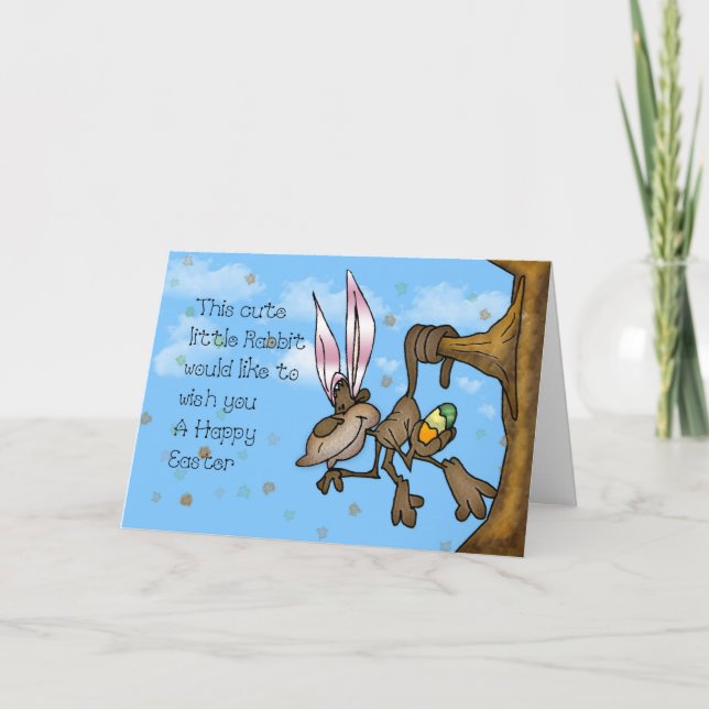 Cartes Pour Fêtes Annuelles Joyeux petit singe de Pâques mignon (Devant)