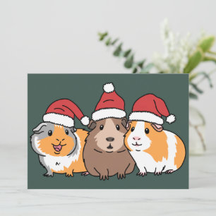 Cartes Pour Fêtes Annuelles Joyeux Pigmas Cochon d'Inde Noël Amoureux des Anim