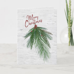Cartes Pour Fêtes Annuelles Joyeux Pin De Noël En Fête De Birch