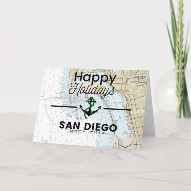 Cartes Pour Fêtes Annuelles Joyeux plan de vacances - San Diego (Devant)