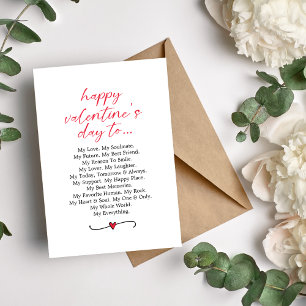 Cartes Pour Fêtes Annuelles Joyeux poème de la Saint-Valentin