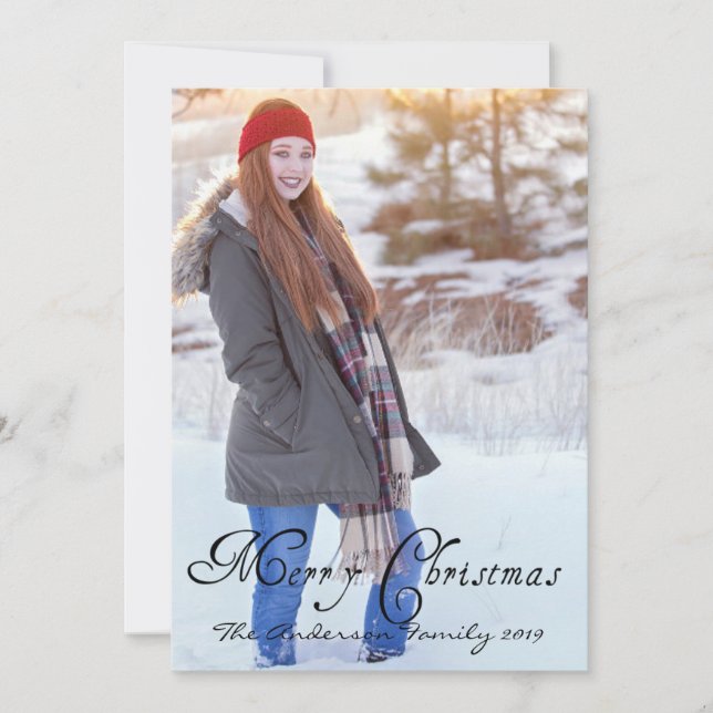 Cartes Pour Fêtes Annuelles Joyeux Pois de Noël en photo unique (Devant)