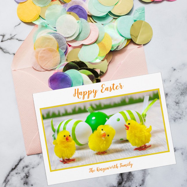 Cartes Pour Fêtes Annuelles Joyeux poussins de Pâques avec oeuf personnalisé (Créateur téléchargé)