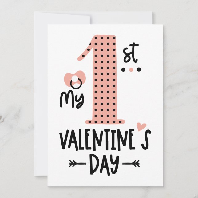 Cartes Pour Fêtes Annuelles Joyeux Premier Jour De Valentines Pour Bébé (Devant)