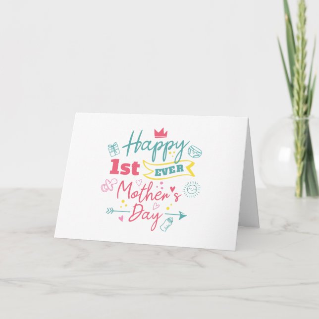 Cartes Pour Fêtes Annuelles Joyeux Premier jour des mères Première maman moder (Devant)