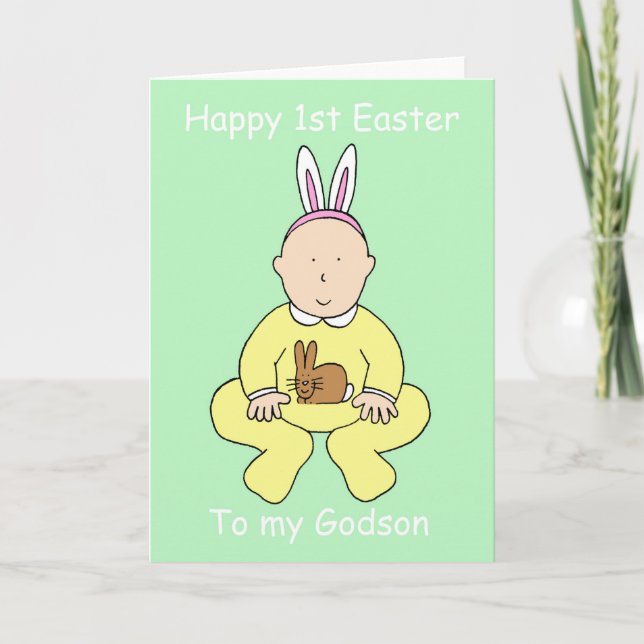 Cartes Pour Fêtes Annuelles Joyeux premier Pâques à mon Godson. (Devant)