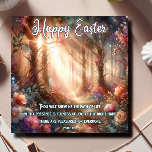 Cartes Pour Fêtes Annuelles Joyeux Psaume de Pâques Fleurs de bois chrétien