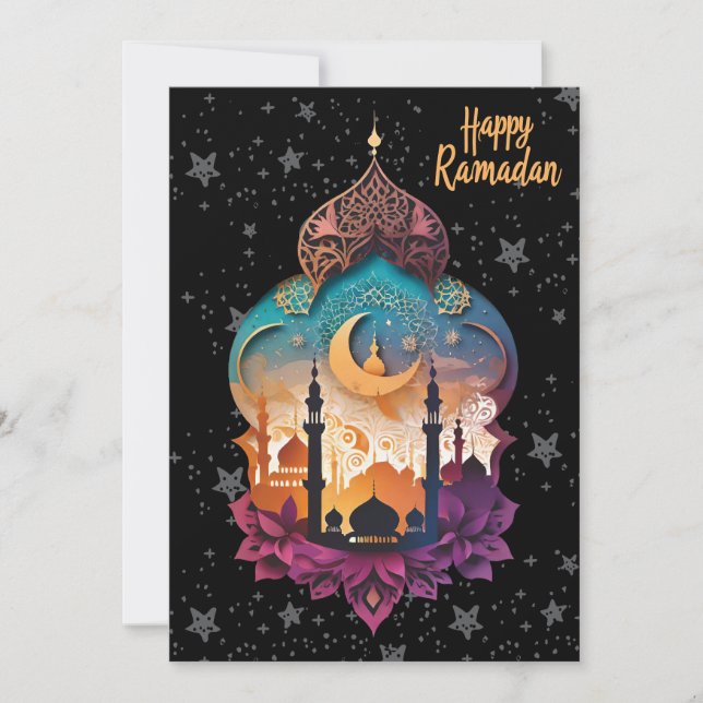 Cartes Pour Fêtes Annuelles Joyeux Ramadan (Devant)