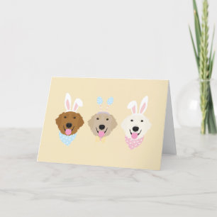 Cartes Pour Fêtes Annuelles Joyeux Rédacteur en or du lapin de Pâques