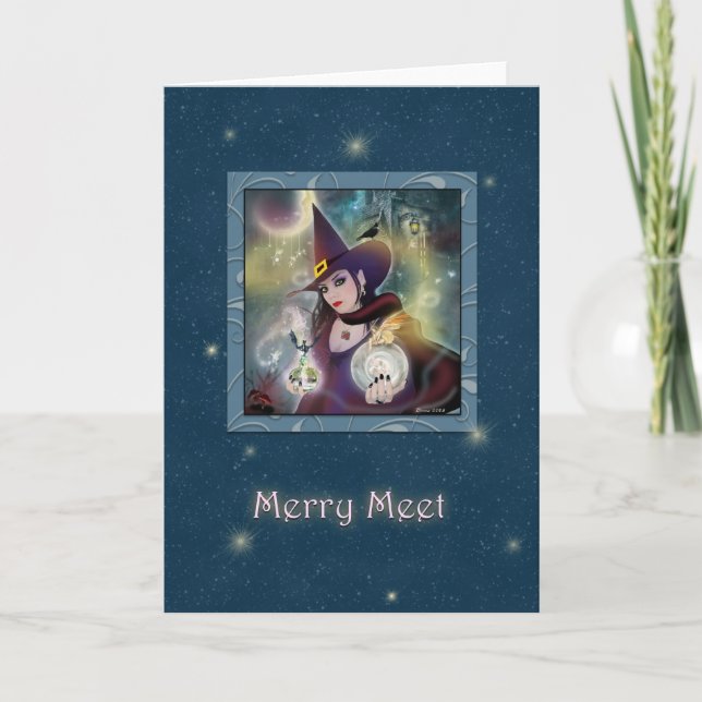 Cartes Pour Fêtes Annuelles Joyeux rendez-vous - Sorcière bleu Étincelle vierg (Devant)