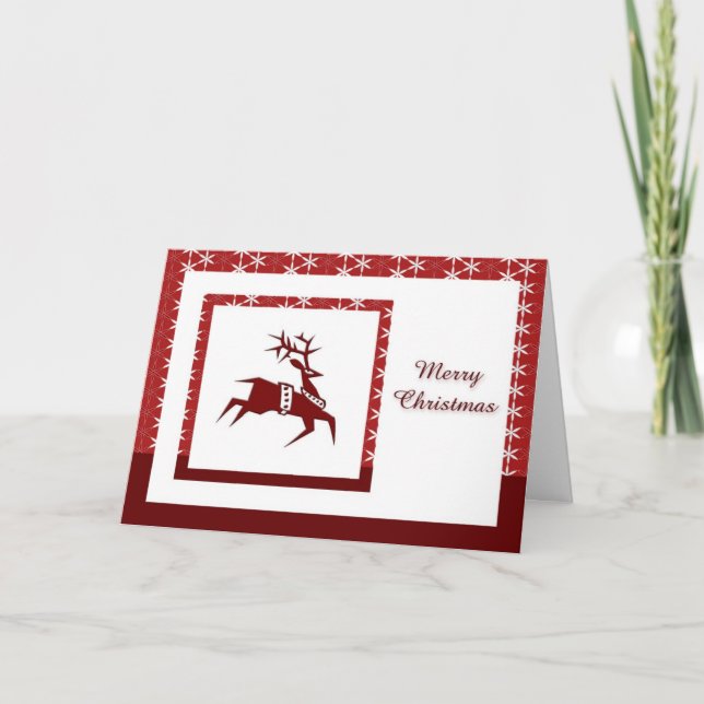 Cartes Pour Fêtes Annuelles Joyeux rennes de Noël (Devant)