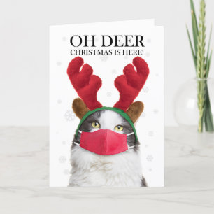Cartes Pour Fêtes Annuelles Joyeux rennes de Noël et masques de visage