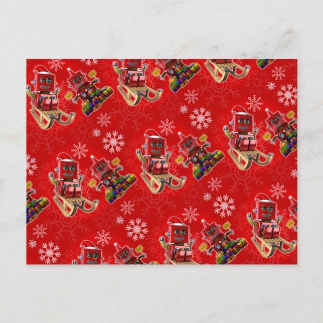 Cartes Pour Fêtes Annuelles Joyeux robot jouet de Noël (Devant)