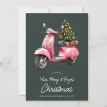 Joyeux rose Noël italien vespa vintage