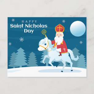 Cartes Pour Fêtes Annuelles Joyeux Saint Nicolas Day Cheval blanc