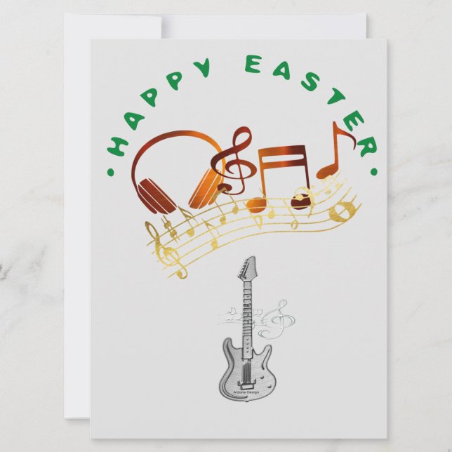 Cartes Pour Fêtes Annuelles Joyeux salutations musicales de Pâques (Devant)