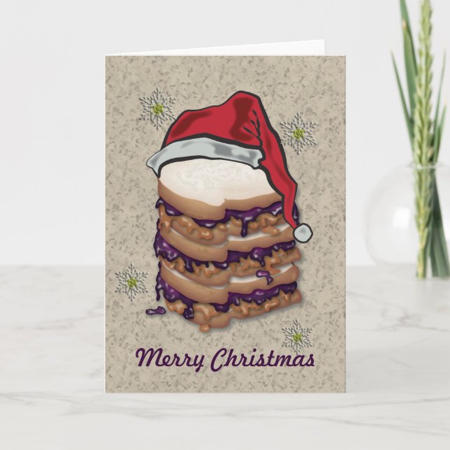 Cartes Pour Fêtes Annuelles Joyeux sandwiches au beurre d'arachide de Noël et  (Devant)