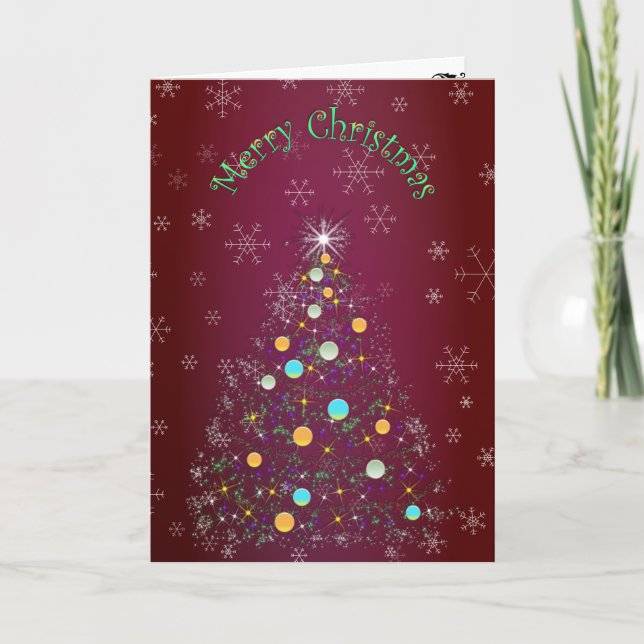 Cartes Pour Fêtes Annuelles Joyeux sapin de Noël (Devant)