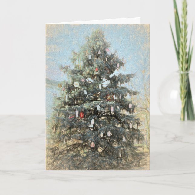 Cartes Pour Fêtes Annuelles Joyeux sapin de Noël (Devant)