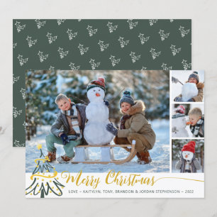 Cartes Pour Fêtes Annuelles Joyeux sapin de Noël 4 photo Collage