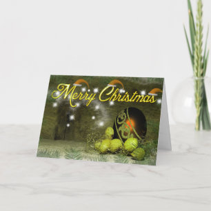 Cartes Pour Fêtes Annuelles Joyeux sapin de Noël avec rennes