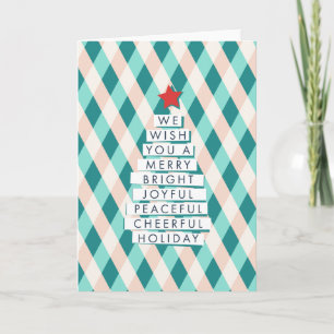 Cartes Pour Fêtes Annuelles Joyeux sapin de Noël - Paroles de joie