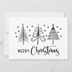 Cartes Pour Fêtes Annuelles Joyeux sapin noir blanc