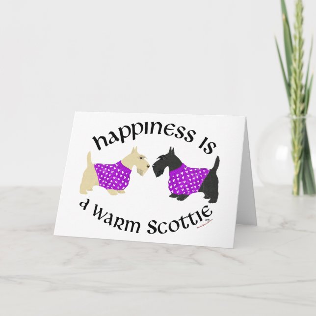 Cartes Pour Fêtes Annuelles Joyeux Scottie roux et noir (Devant)