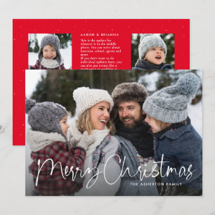 Cartes Pour Fêtes Annuelles Joyeux script de Noël lettre d'information de fami