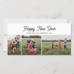Cartes Pour Fêtes Annuelles Joyeux Script du Nouvel An Moderne Chic Photo de f
