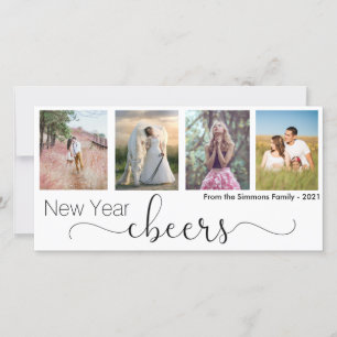 Cartes Pour Fêtes Annuelles Joyeux Script Joyeux Nouvel An 2021 Photo Collage