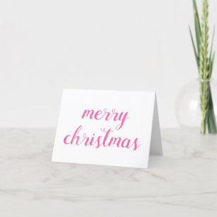 Cartes Pour Fêtes Annuelles Joyeux script rose Noël