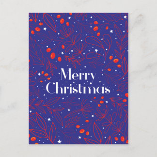 Cartes Pour Fêtes Annuelles Joyeux Shinny Elégant Royal Blue Christmas Card
