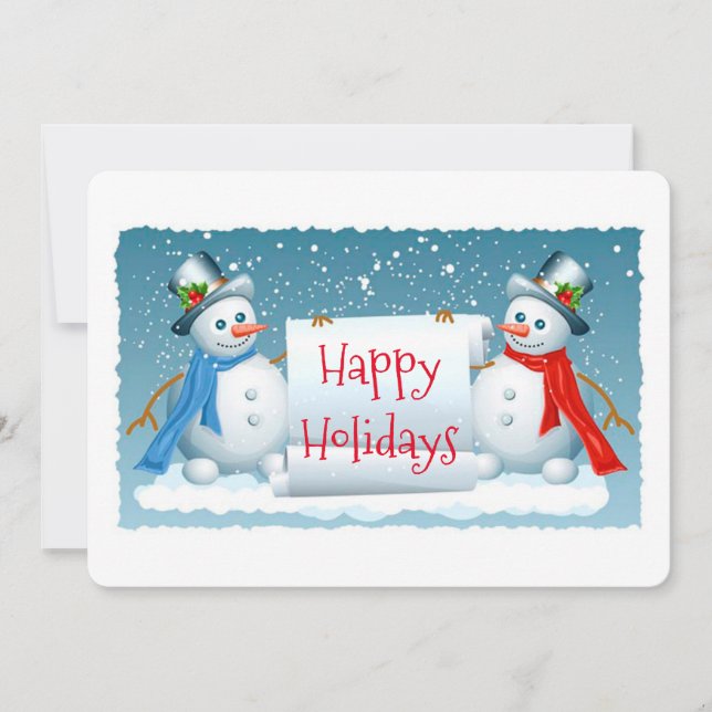 Cartes Pour Fêtes Annuelles Joyeux Snowmen (Devant)